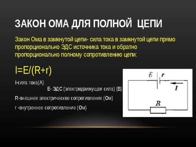 Закон ома для замкнутой цепи | у электрика.ру