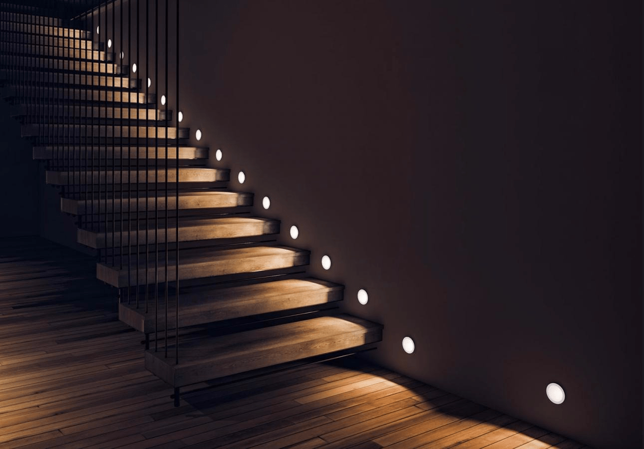 Схема освещения лестницы в частном доме
