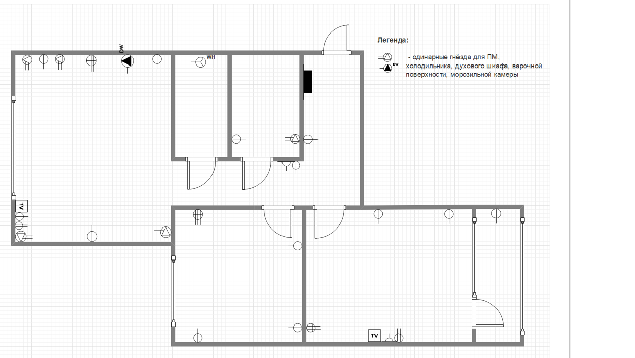 Схема и план размещения электропроводки в двухкомнатной квартире
