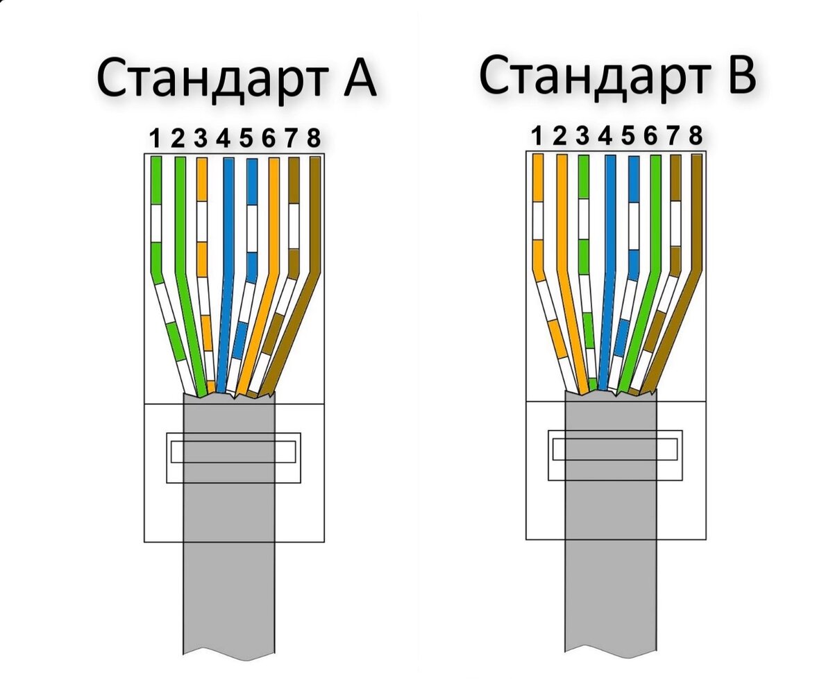 Схема подключения интернет кабеля к коннектору - 82 фото