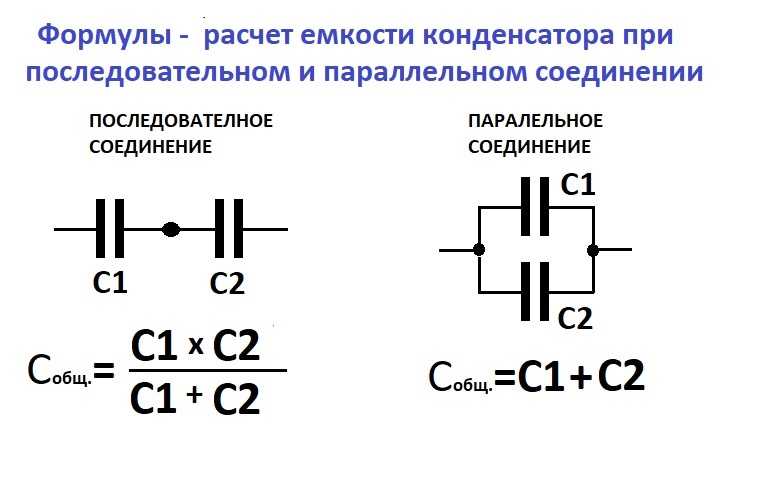 Электроемкость конденсаторов. расчет (формула) энергии заряженных конденсаторов