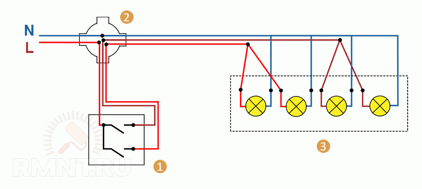 Как подключить люстру с 2, 3, 4 и более проводами своими руками, схемы