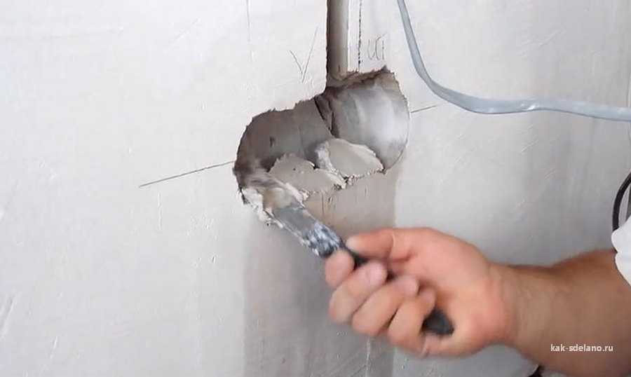 Как установить подрозетник в бетонную, кирпичную стену и гипсокартон