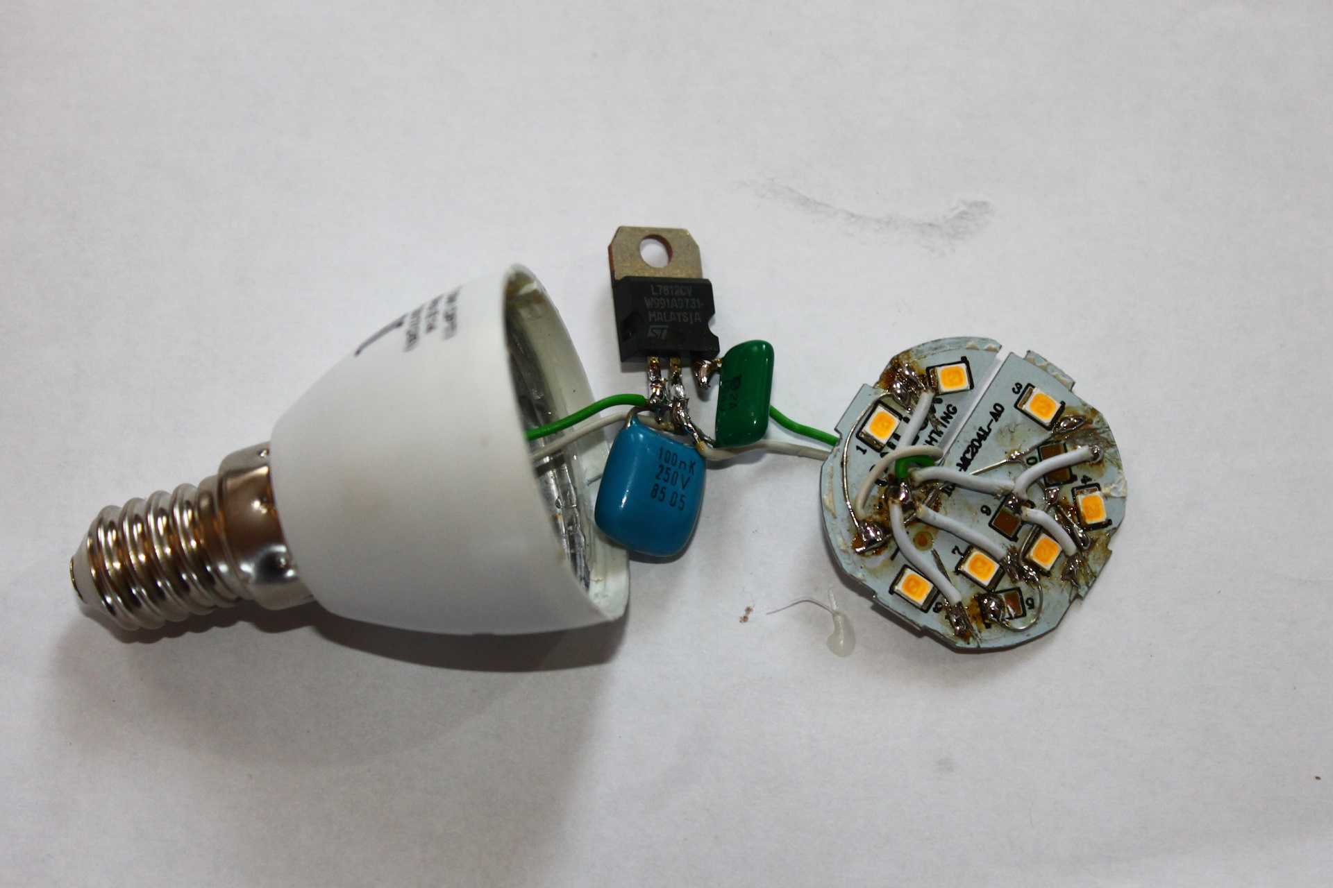 Как выполнить ремонт светодиодных светильников своими руками