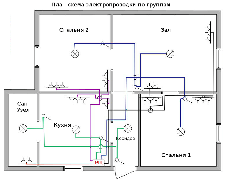 Схемы электропроводки квартир (69 схем и 15 электропроектов)
