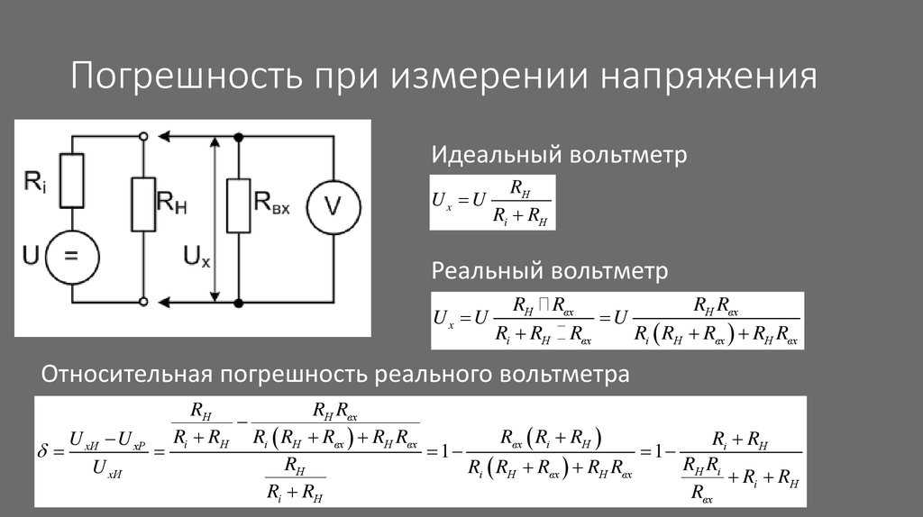 Как определить внутреннее сопротивление вольтметра формула