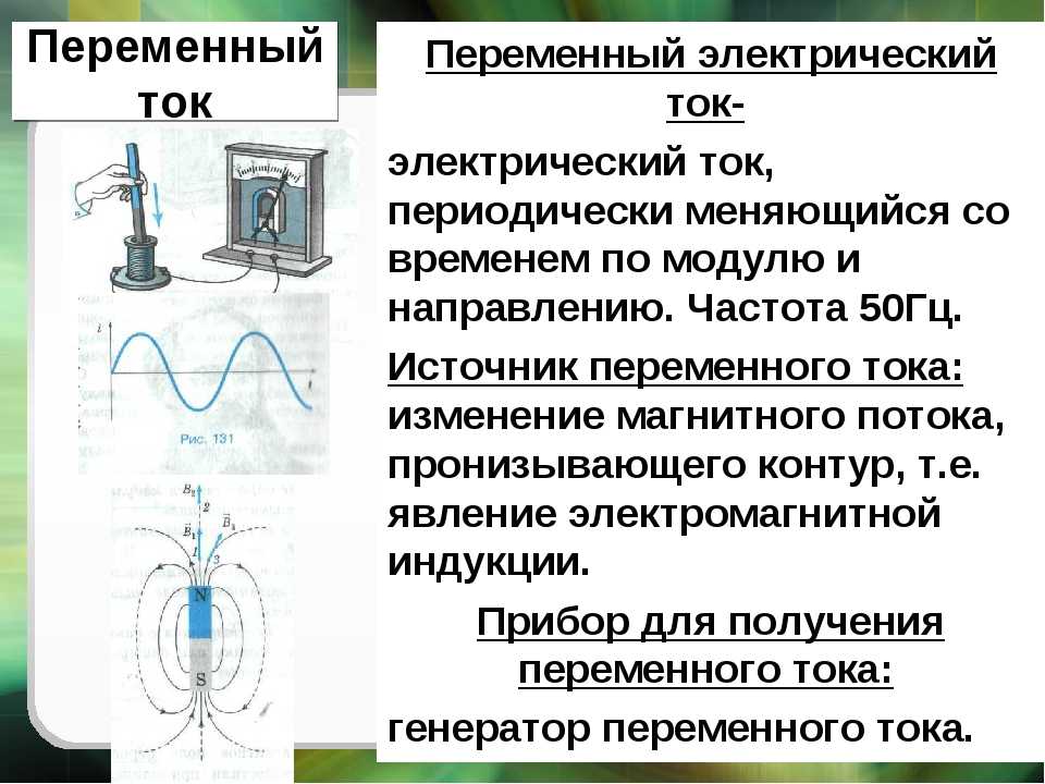 Переменный электрический ток 9 класс презентация