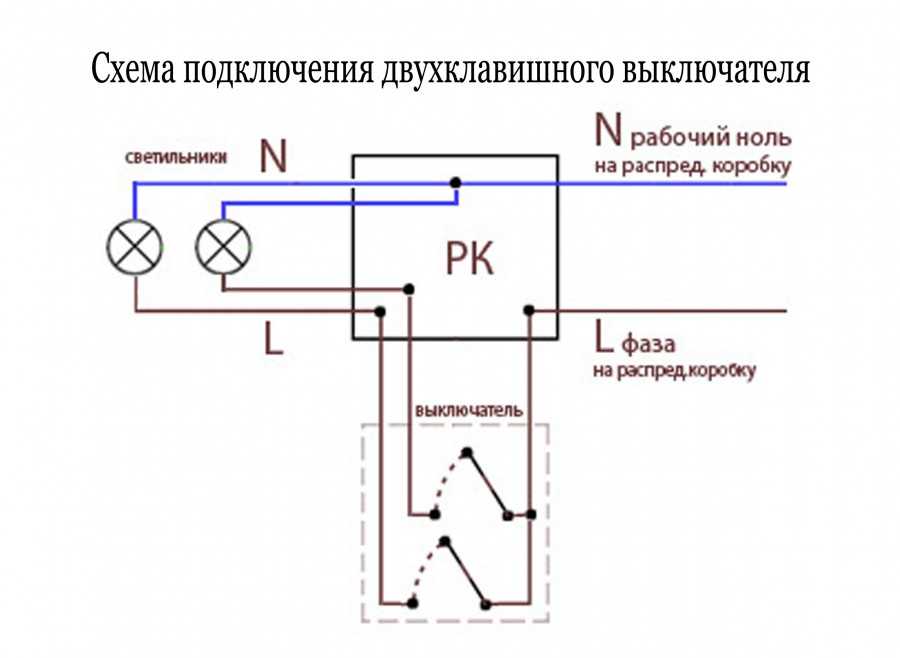 Схема подключения проходного выключателя одноклавишного