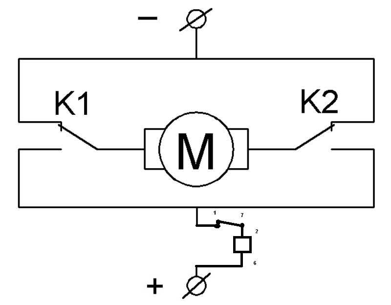 Схема реверса двигателя постоянного тока
