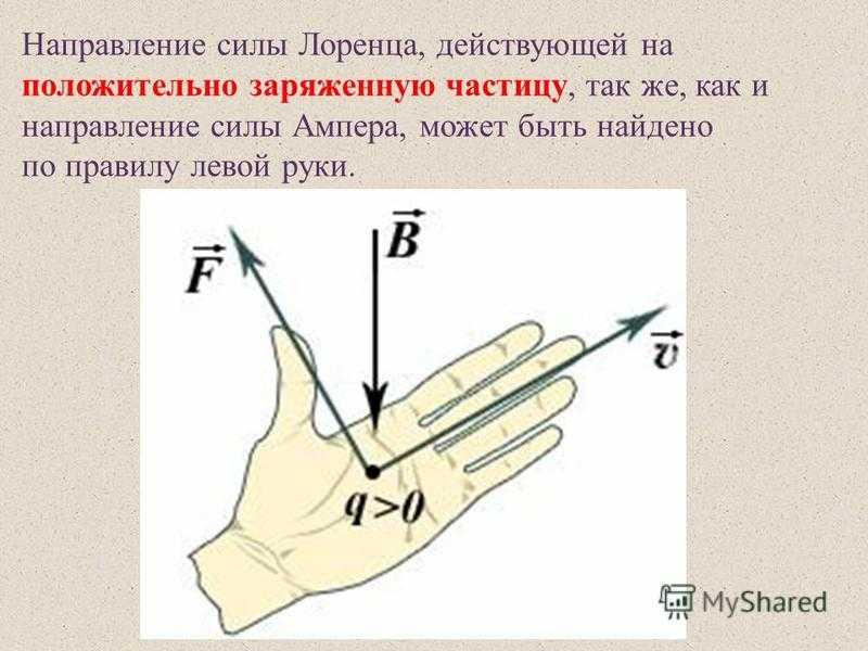 Определите направление воспользовавшись правилом левой руки
