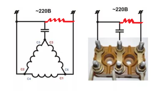 Как подключить электродвигатель 380 на 220 без потери мощности через конденсаторы, схемы