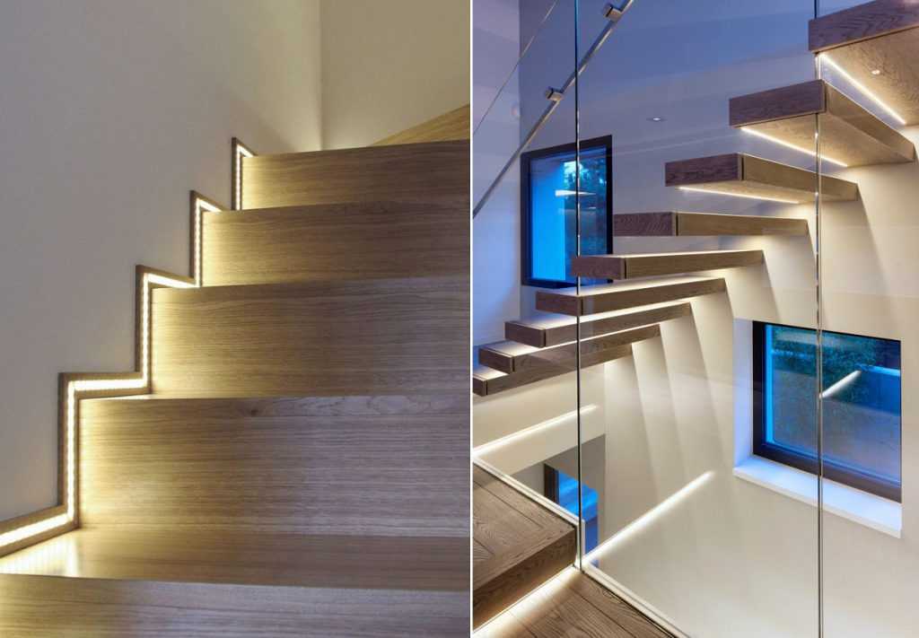 Освещение лестницы в частном доме фото: управление и виды, автоматический датчик движения, встроенное в коттедже