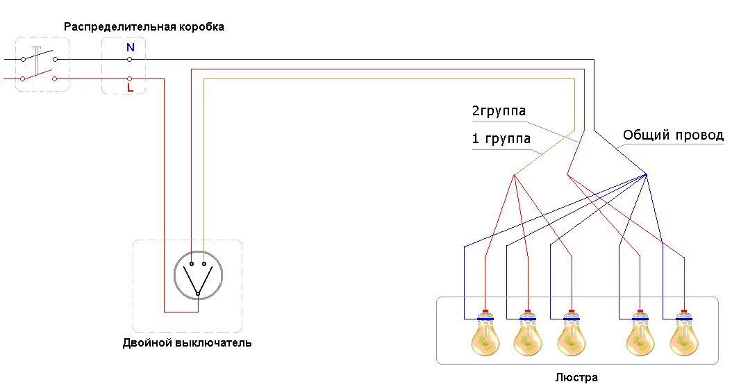 Схема подключения двухклавишного выключателя: как правильно установить и подключить двойной выключатель света, как соединить провода (схема расключения)