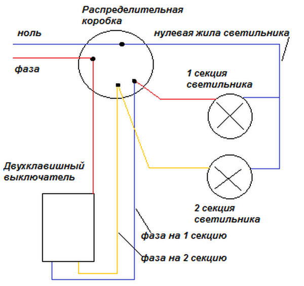 Схема подключения двойного проходного