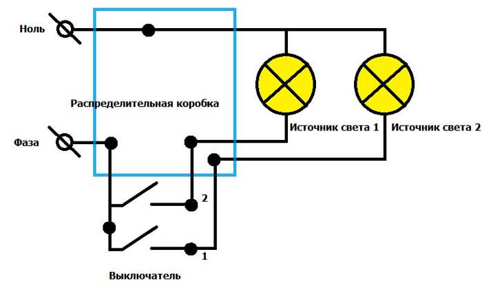 Схема подключения двухклавишного выключателя - tokzamer.ru