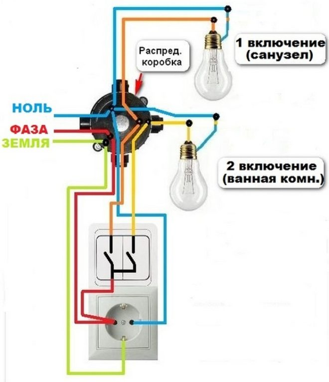 Трехклавишные выключатели с двумя общими проводами. подключаем трехклавишный выключатель с розеткой и без.