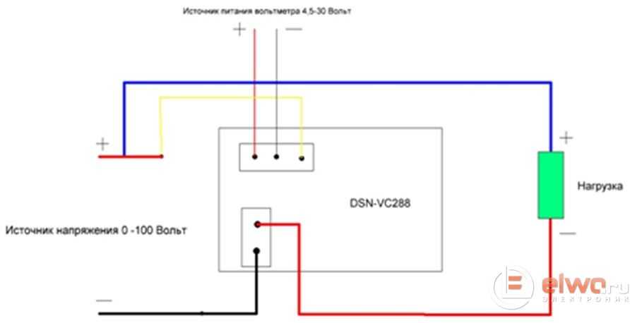 Подключение китайского ампервольтметра к регулируемому блоку питания схема