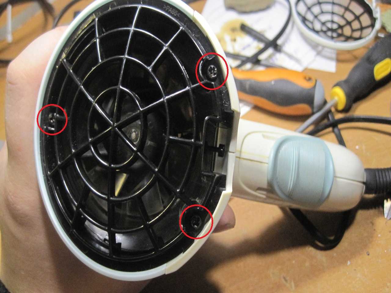 Ремонт фена для волос своими руками: что делать, если сгорел, как разобрать фен, как снять крыльчатку (вентилятор), замена спирали + видео