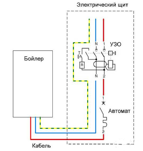 Подключение проточного водонагревателя к электросети - схема монтажа