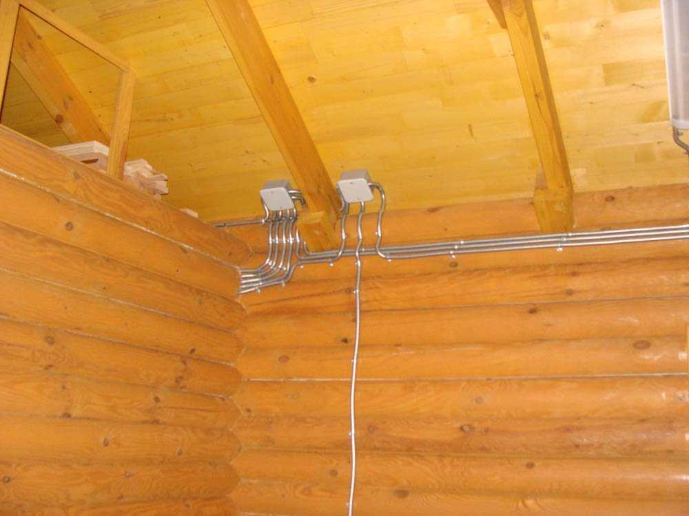 Скрытая проводка в деревянном доме — приятно глазу и безопасно, если работал профессионал