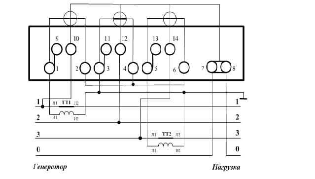 Меркурий 230 схема подключения через трансформаторы