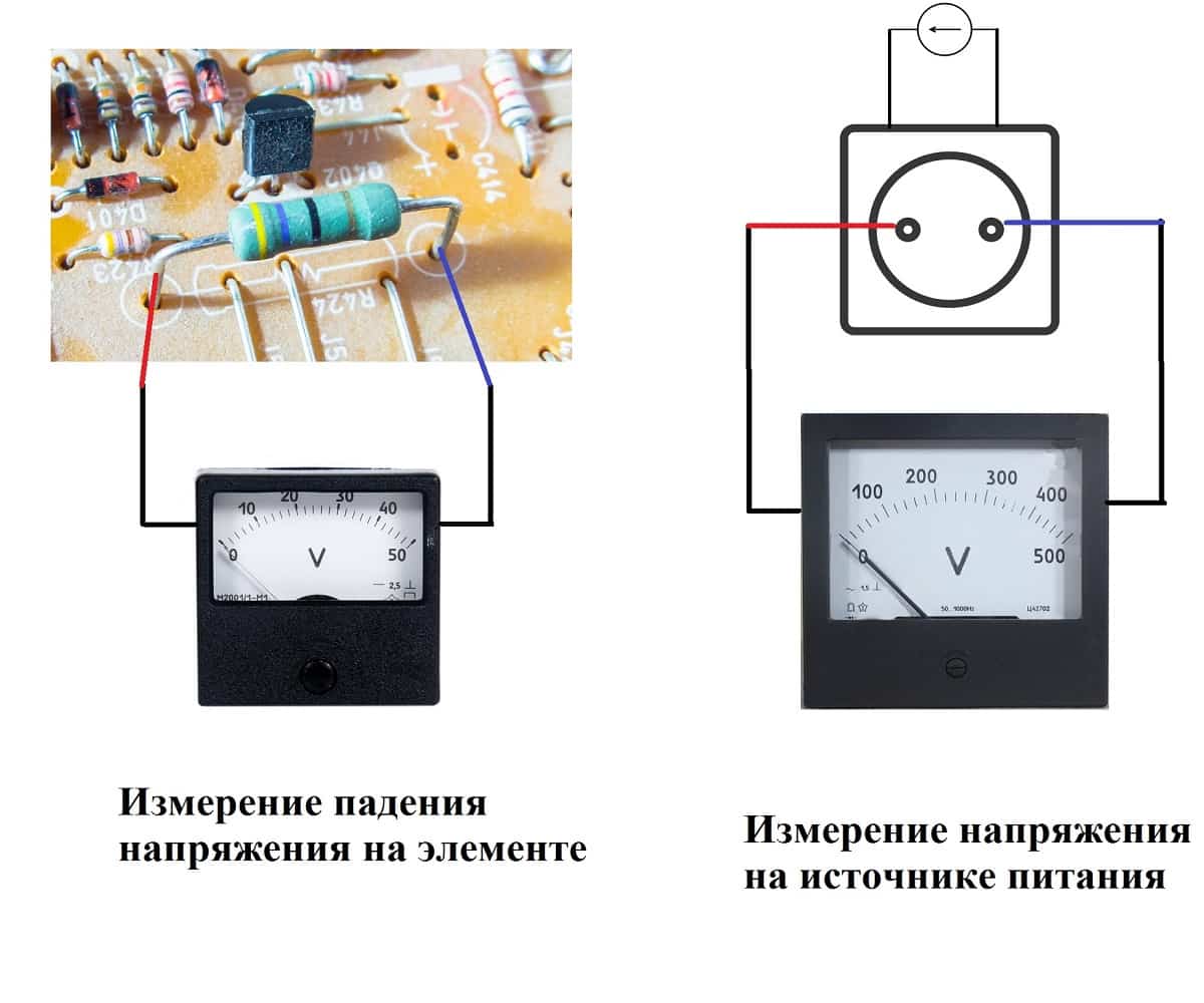 Схема измерения напряжения