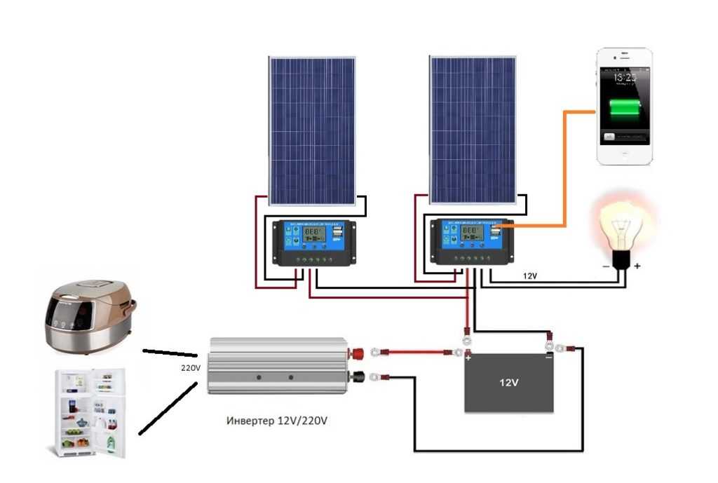 Схема подключения гибридного солнечного инвертора