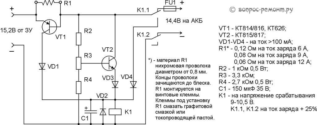 Зарядное устройство калибр уз 10а схема