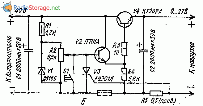 Схема мощного стабилизатора напряжения на 12 вольт - moy-instrument.ru - обзор инструмента и техники