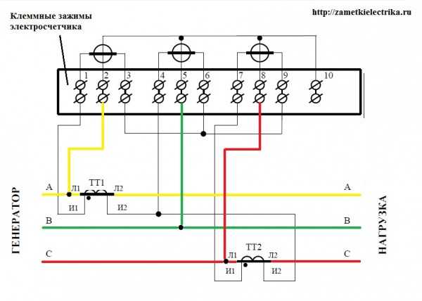 Как подключить счетчик меркурий через трансформаторы тока