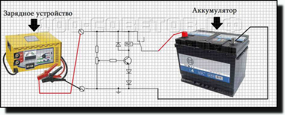 Схема автоматического отключения аккумулятора при зарядке