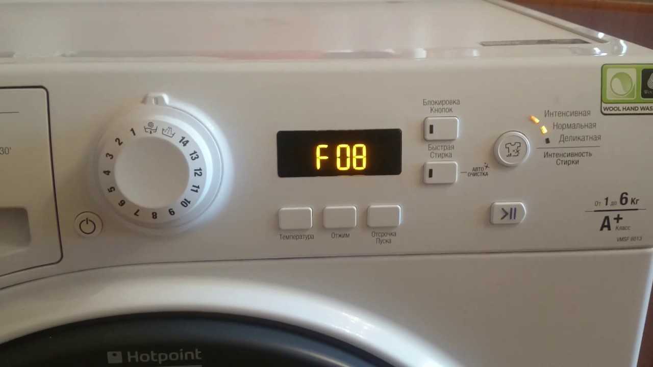 Индезит стиральная ошибка f08