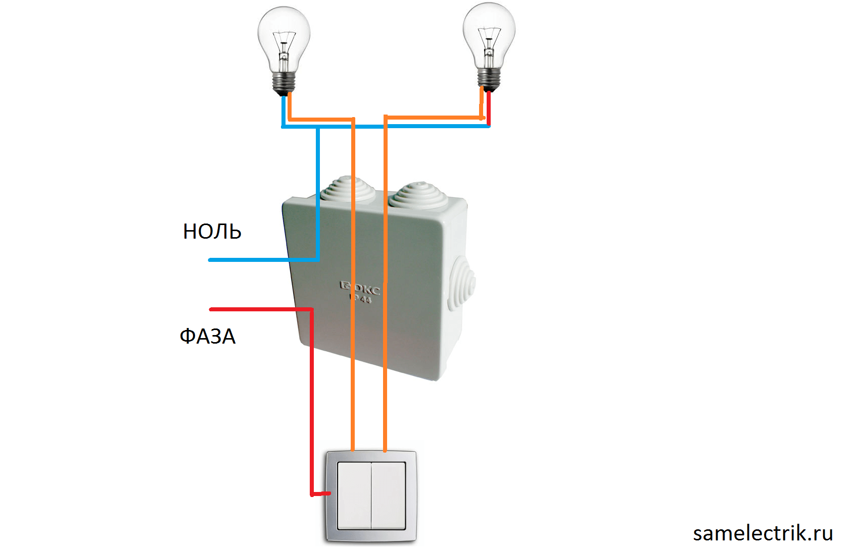 Как подключить лампочку через выключатель — схемы соединения