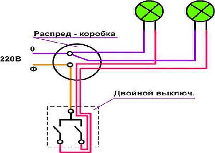 Схема подключения двухклавишного выключателя - tokzamer.ru
